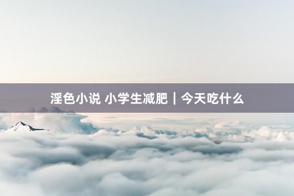 淫色小说 小学生减肥｜今天吃什么