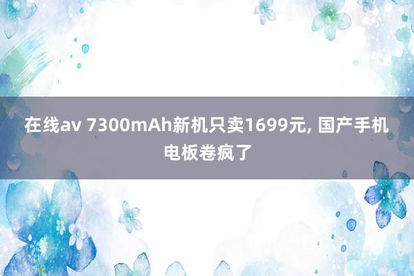 在线av 7300mAh新机只卖1699元， 国产手机电板卷疯了