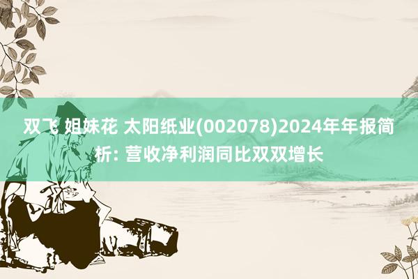 双飞 姐妹花 太阳纸业(002078)2024年年报简析: 营收净利润同比双双增长